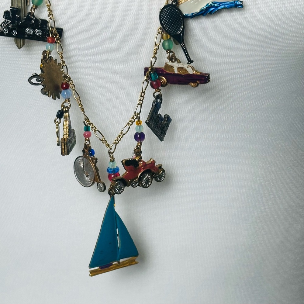Lucy Isaac Vitage  Multi-Color Charm Necklace - Picture 3 of 6